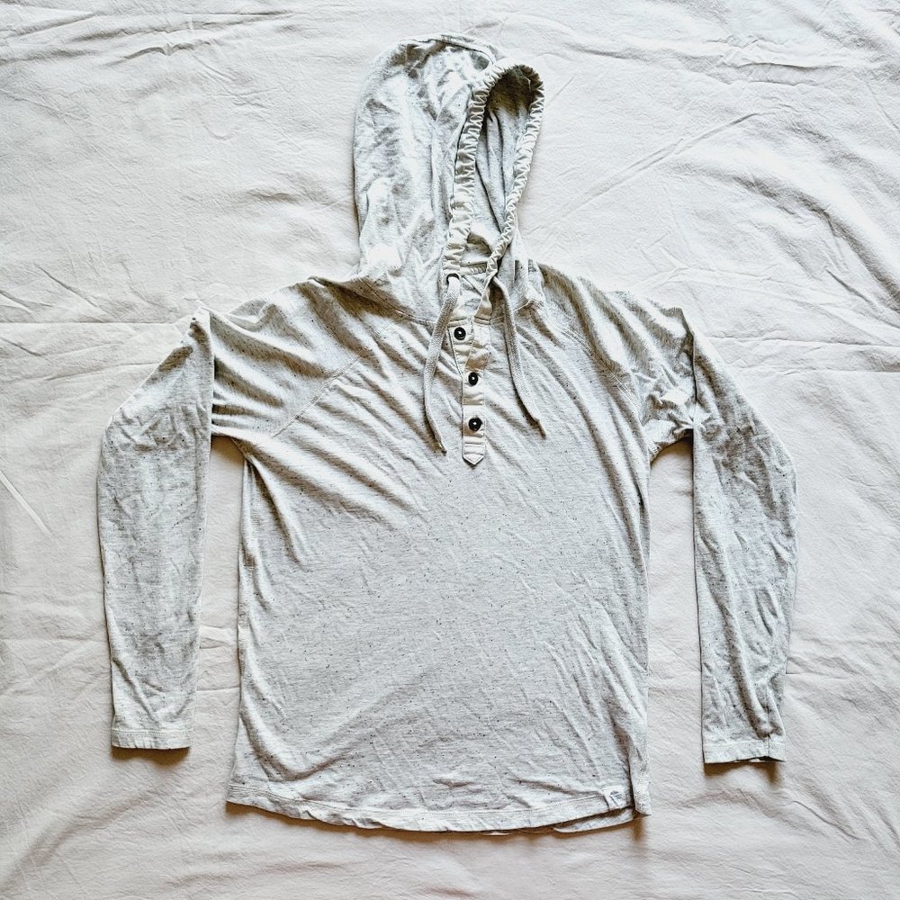 Men's | Primark Long Sleeve Hooded Shirt | Size S | Heathered White